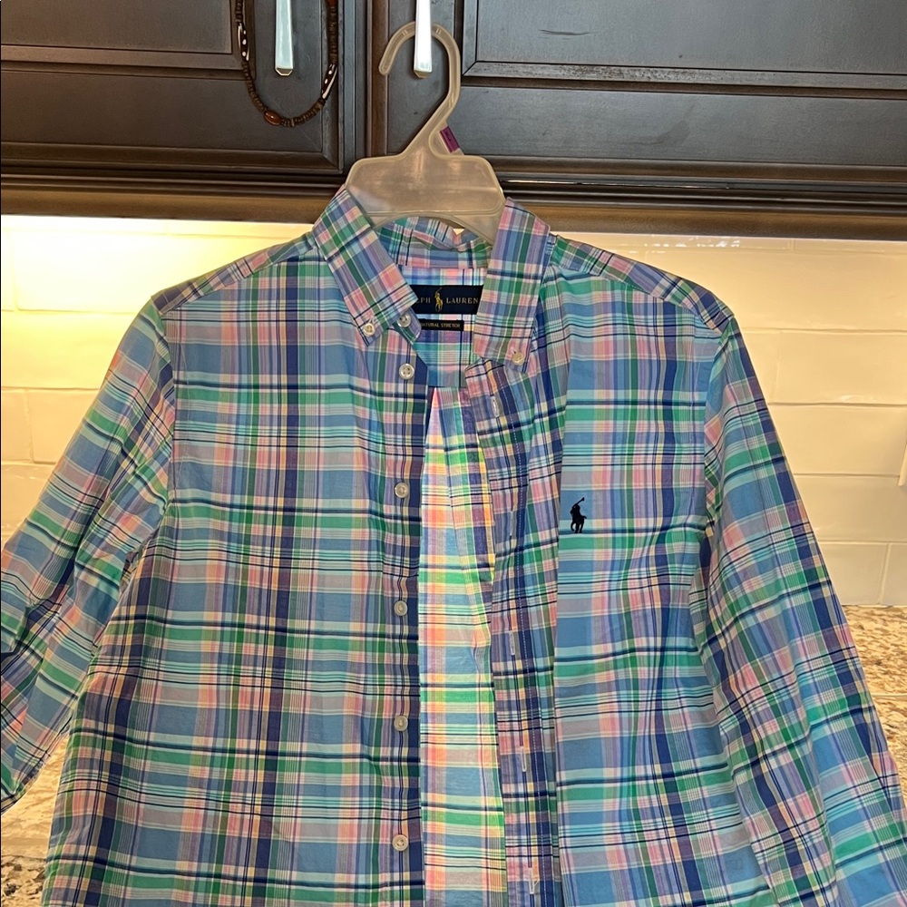 Polo by Ralph Lauren Kids Plaid Button Down Shirt - Blue, Green, Pink